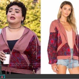 NEW FREE PEOPLE LACE EMBROIDERED BOMBER JACKET